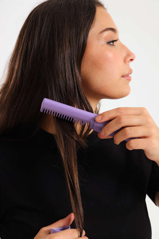 Senza® 2 In 1 Lazy Wireless Hot Comb Portable Mini USB Rechargeable Travel Hair Straightener