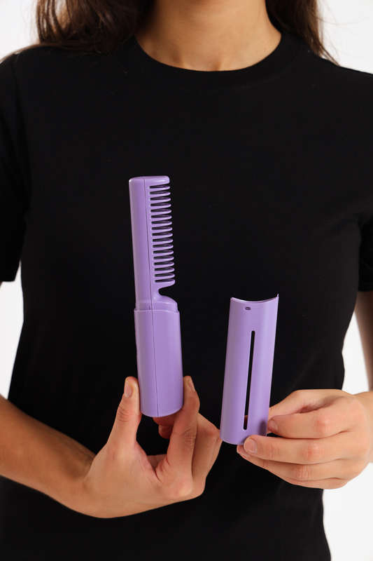 Senza® 2 In 1 Lazy Wireless Hot Comb Portable Mini USB Rechargeable Travel Hair Straightener