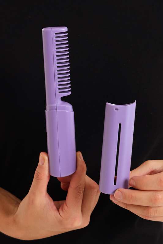 Senza® 2 In 1 Lazy Wireless Hot Comb Portable Mini USB Rechargeable Travel Hair Straightener