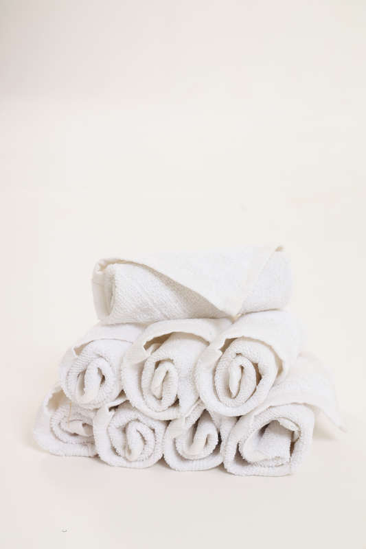Senza® 5 Pcs Face Cloth Square White 300mm X 300mm