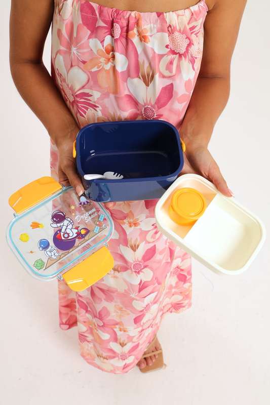 Senza® Dual Layer Lunch Box Set With Spoon &amp; Sauce Container 1600ml