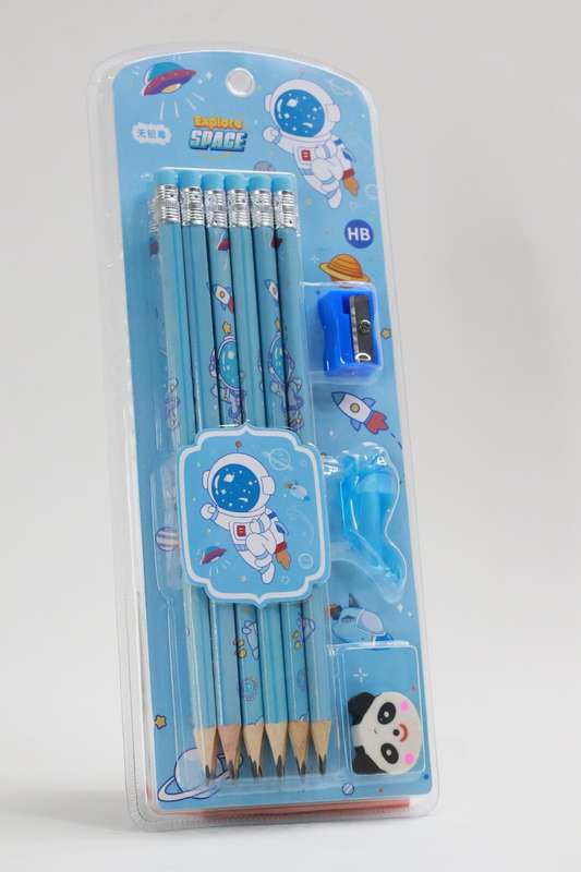 Spaceman School 12 Piece Pencil Set Boys and Girls