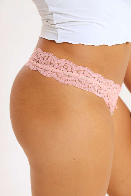 Branded 3 Pack Lace Thong Premium G-String High Cut Panties