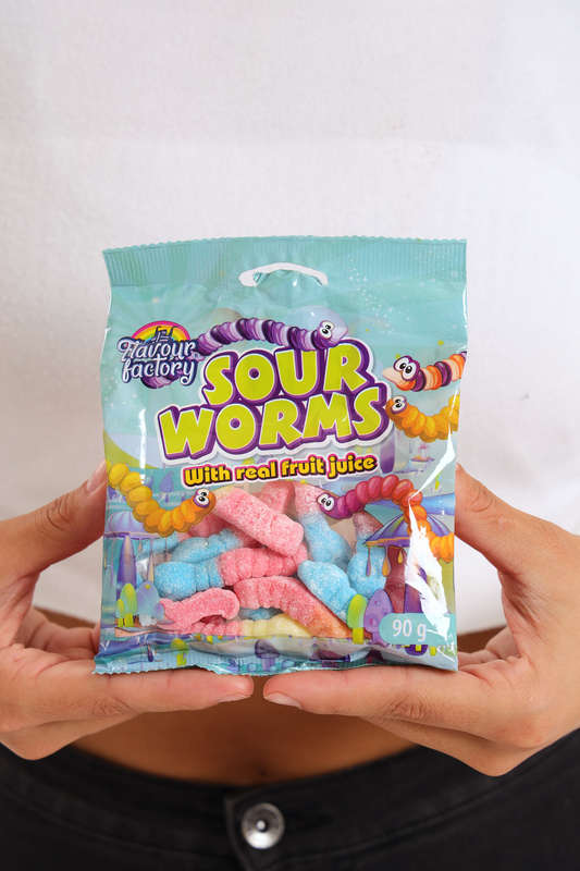 Fruity Sour Chew Worms 90g
