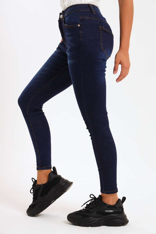 Ladies Blue High Rise Stretch Skinny Jeans