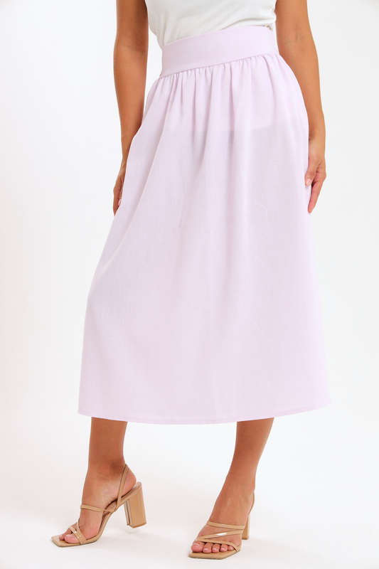 Ladies High Waisted Maxi Linen Skirt