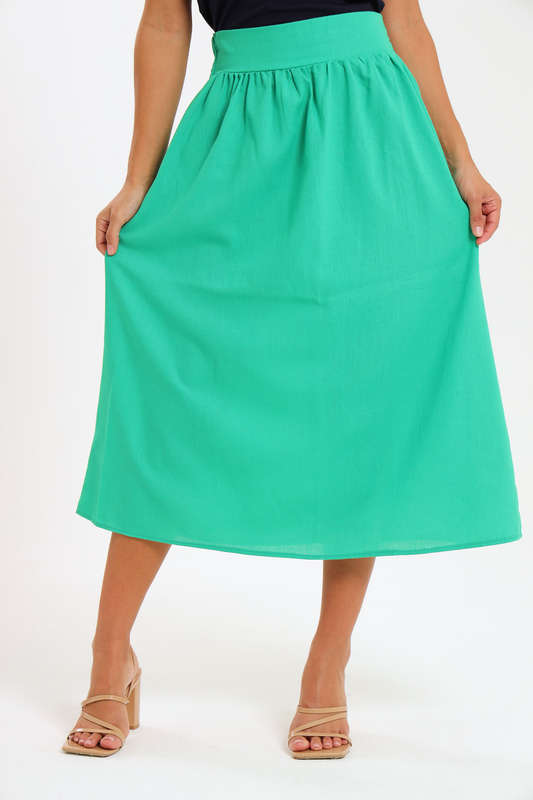 Ladies High Waisted Maxi Linen Skirt
