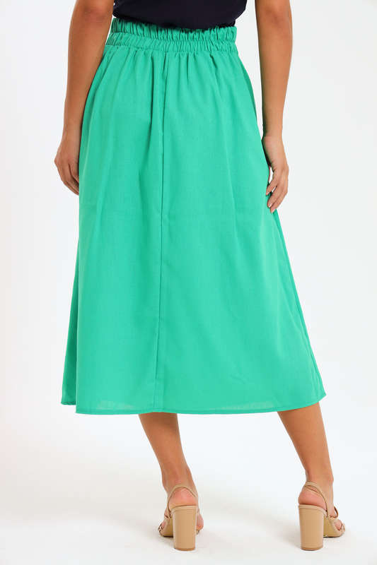 Ladies High Waisted Maxi Linen Skirt