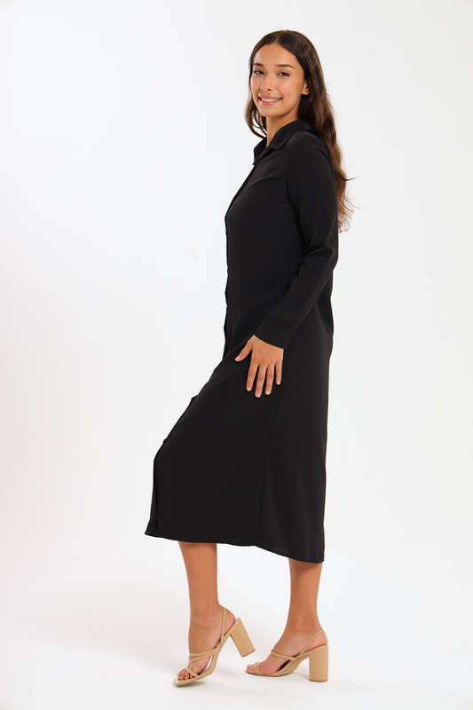 Niha Button Down Long Sleeve Office Shirt Dress