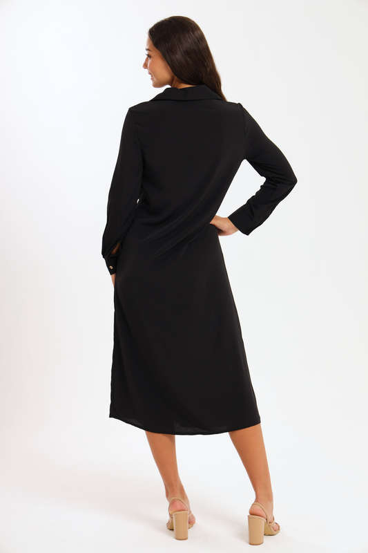 Niha Button Down Long Sleeve Office Shirt Dress