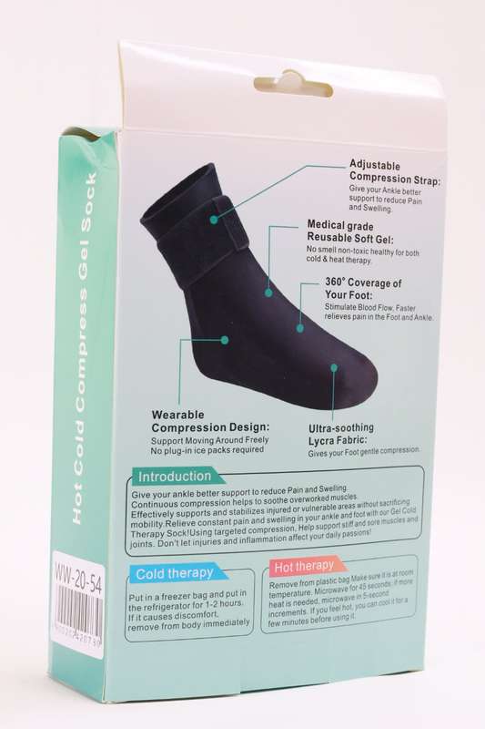 Reusable Hot/Cold Pain Relief Foot Sock Wrap 1 Piece