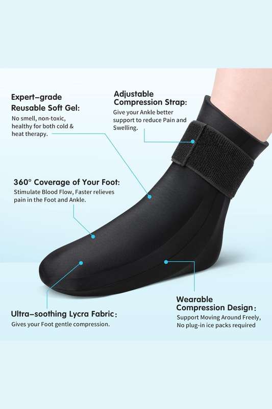 Reusable Hot/Cold Pain Relief Foot Sock Wrap 1 Piece