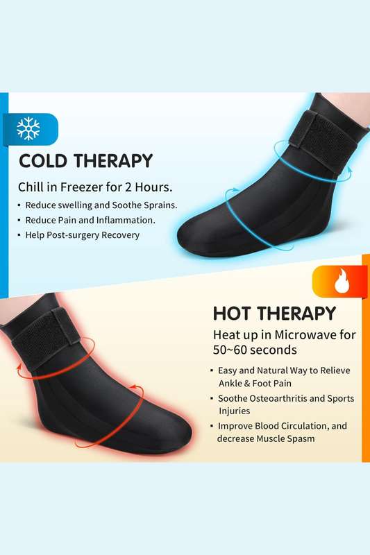 Reusable Hot/Cold Pain Relief Foot Sock Wrap 1 Piece