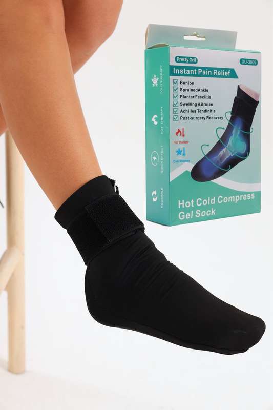 Reusable Hot/Cold Pain Relief Foot Sock Wrap 1 Piece