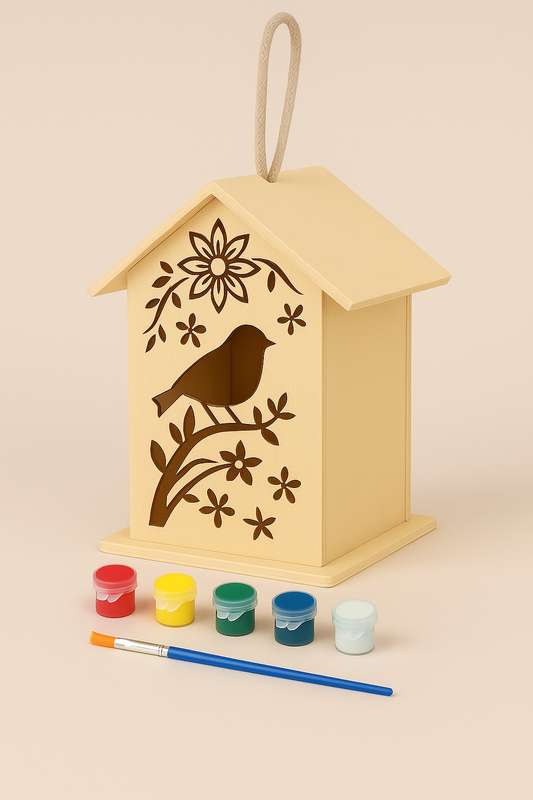 Senza® Art and Craft Paint Your Own Bird House Kit 200mm X 110mm