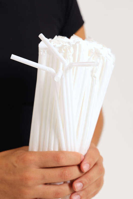 Senza® Pack Of 100 Clear Individually Wrapped Disposable Straws 21cm