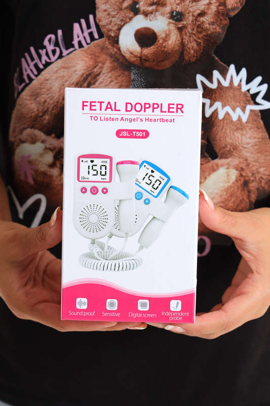Ultrasonic Fetal Doppler Detect Baby Heartbeat Rate Probe Prenatal Monitor
