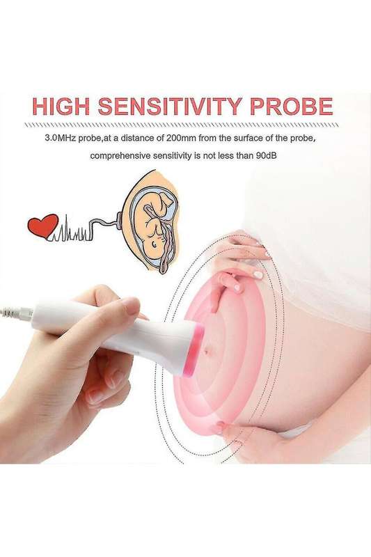 Ultrasonic Fetal Doppler Detect Baby Heartbeat Rate Probe Prenatal Monitor