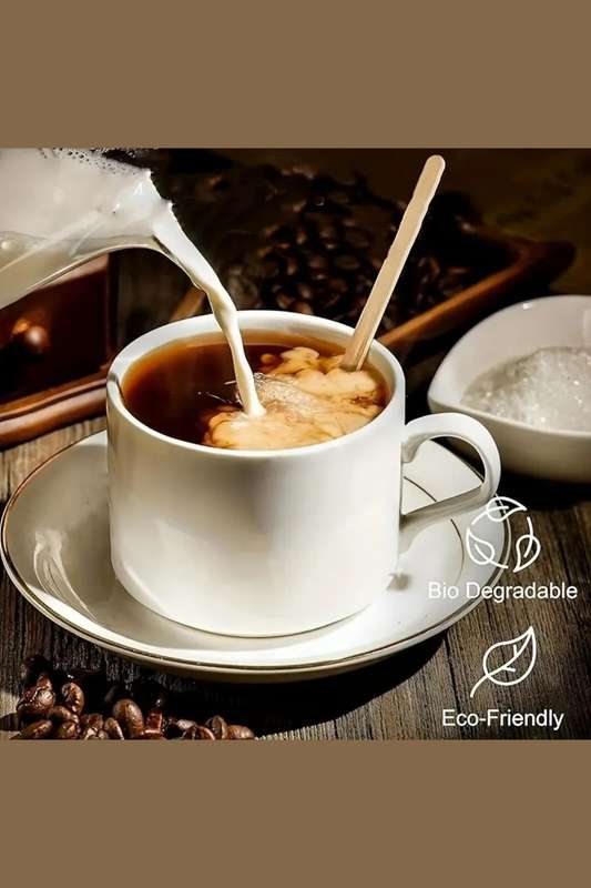 500 Pcs Wooden Coffee Stirrers For Coffee &amp; Cocktails 140mm X 6mm