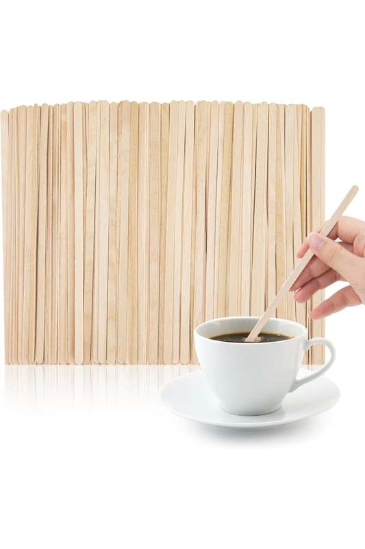 500 Pcs Wooden Coffee Stirrers For Coffee &amp; Cocktails 140mm X 6mm