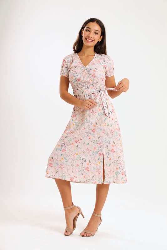Annalee Short Sleeve Pleated Midaxi Dress