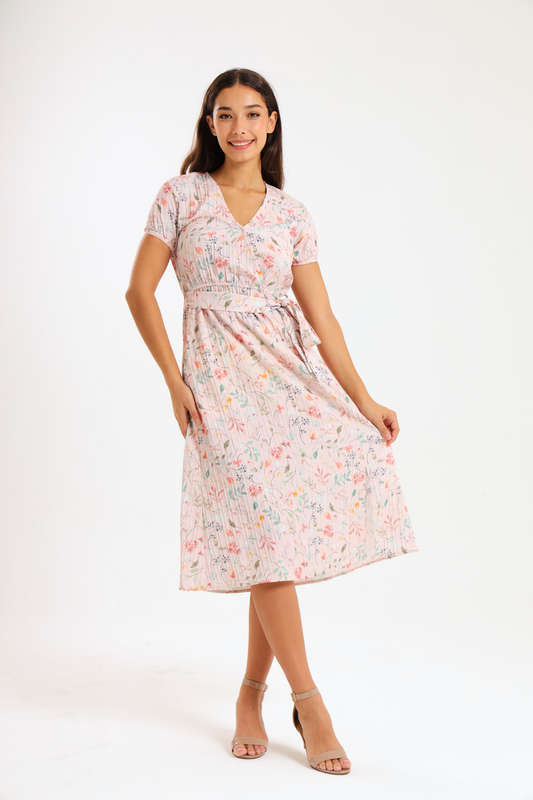Annalee Short Sleeve Pleated Midaxi Dress