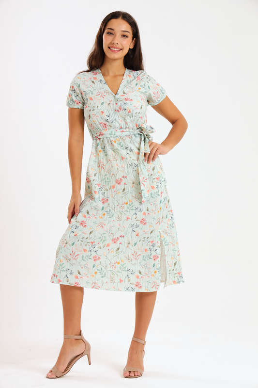 Annalee Short Sleeve Pleated Midaxi Dress
