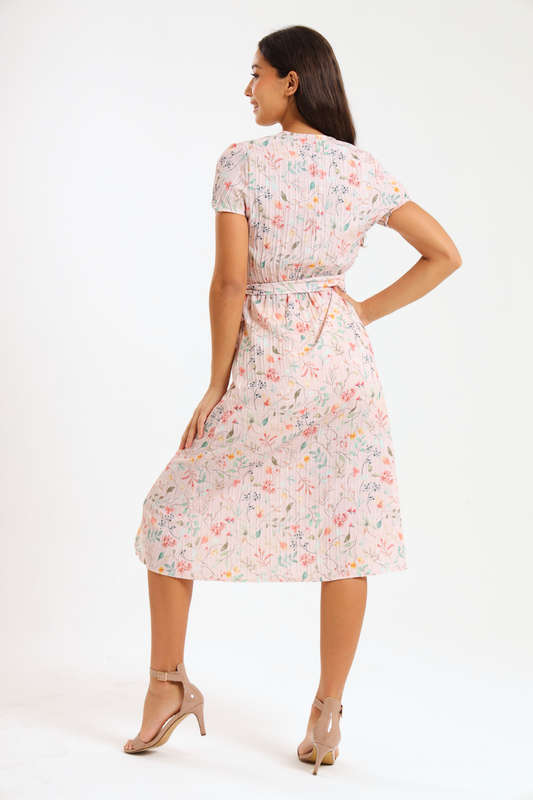 Annalee Short Sleeve Pleated Midaxi Dress