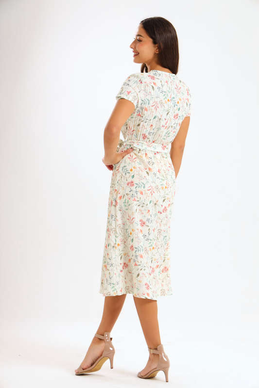 Annalee Short Sleeve Pleated Midaxi Dress