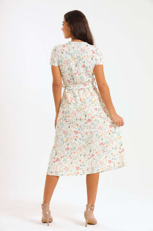 Annalee Short Sleeve Pleated Midaxi Dress