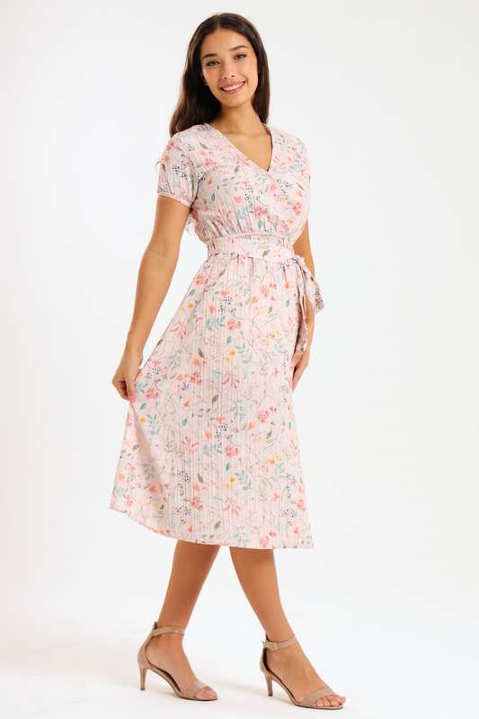 Annalee Short Sleeve Pleated Midaxi Dress
