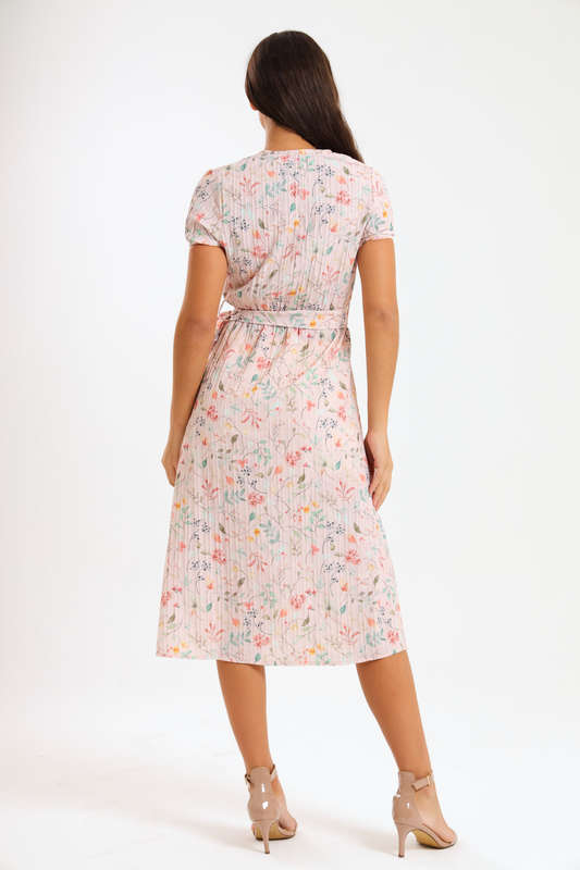 Annalee Short Sleeve Pleated Midaxi Dress