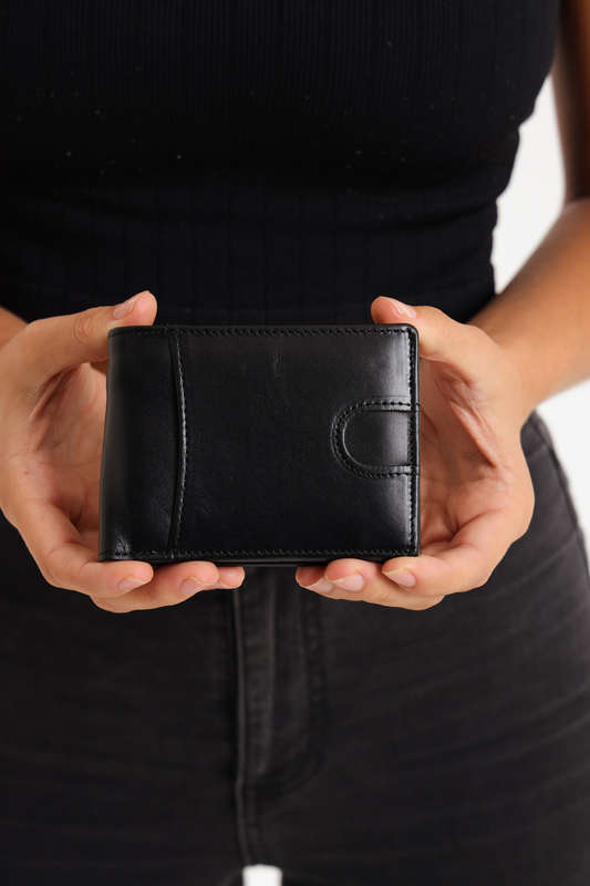 Camel Mountain Bi-Fold Geniun Leather Multiple Slot Card Wallet With Coin Pocket