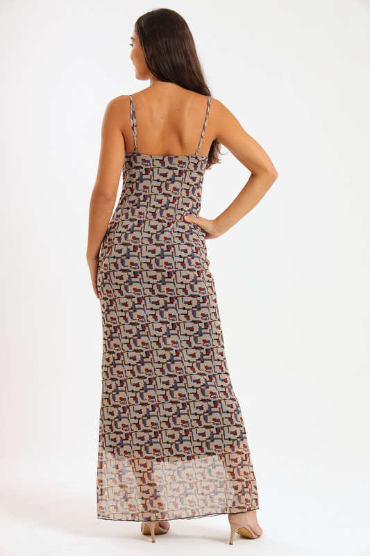 Catalina Sleeveless Meshed Lined Bodycon Maxi Dress