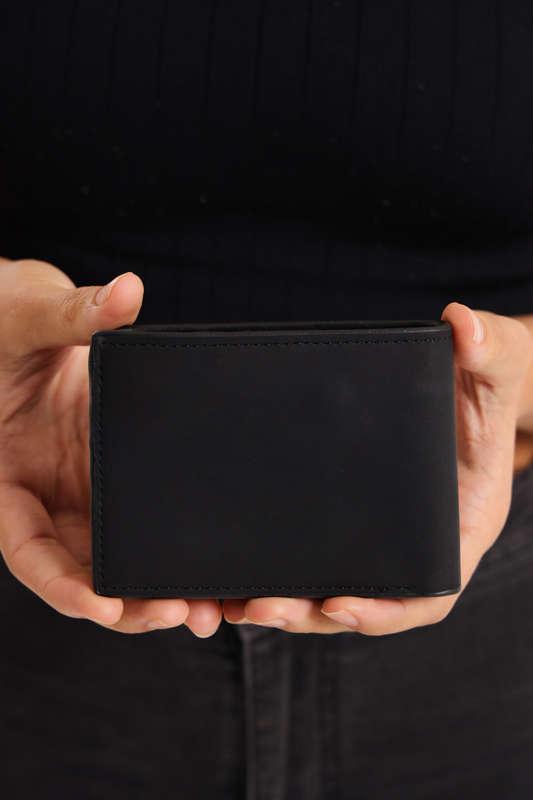 Classic Black PU Leather Multiple Card Wallet Suede