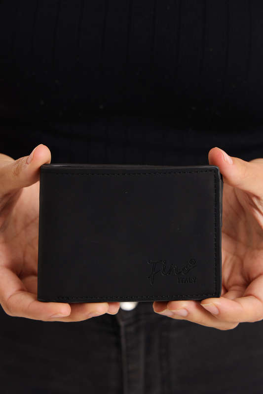 Classic Black PU Leather Multiple Card Wallet Suede