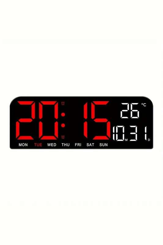 Digital Wall Temperature, Week, And Dates Display LED Alarm Clock
