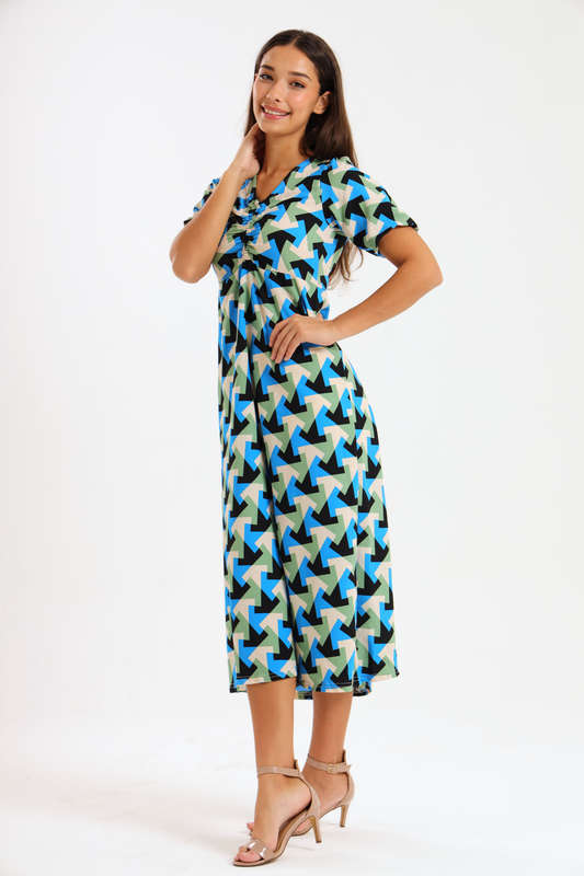 Georgia Geometric Printed Summer Dress