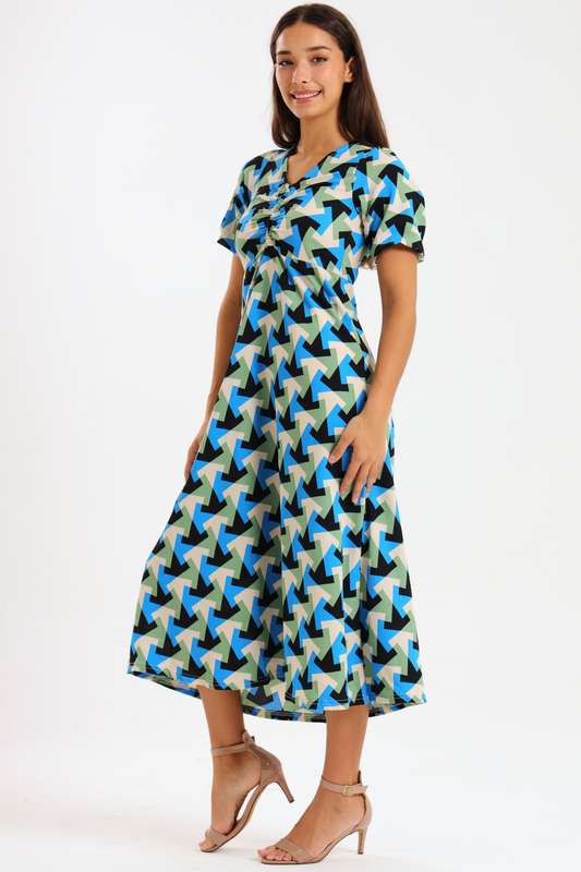 Georgia Geometric Printed Summer Dress