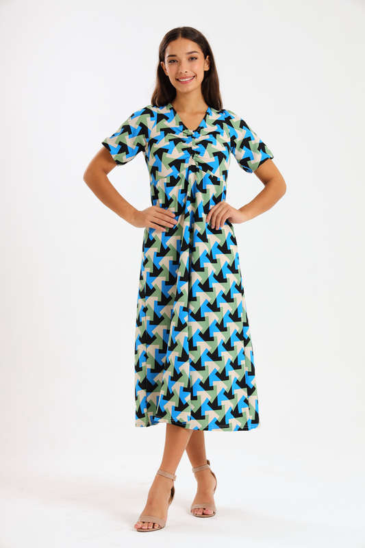 Georgia Geometric Printed Summer Dress