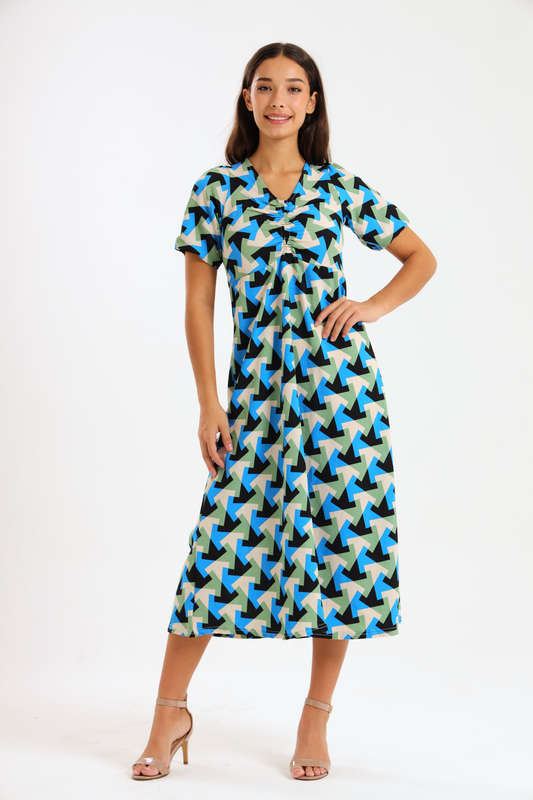Georgia Geometric Printed Summer Dress