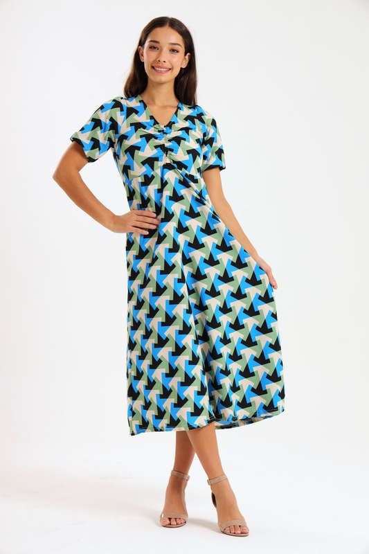 Georgia Geometric Printed Summer Dress