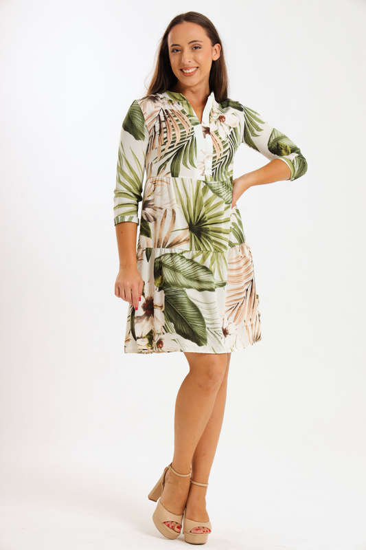 Julia 3/4 Sleeve Tiered Dress