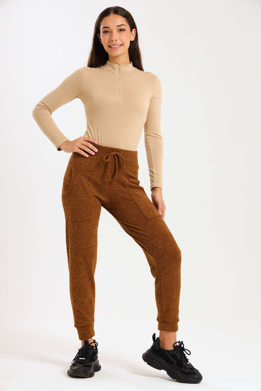 Ladies Italian Ribbed Track Pants with Pockets