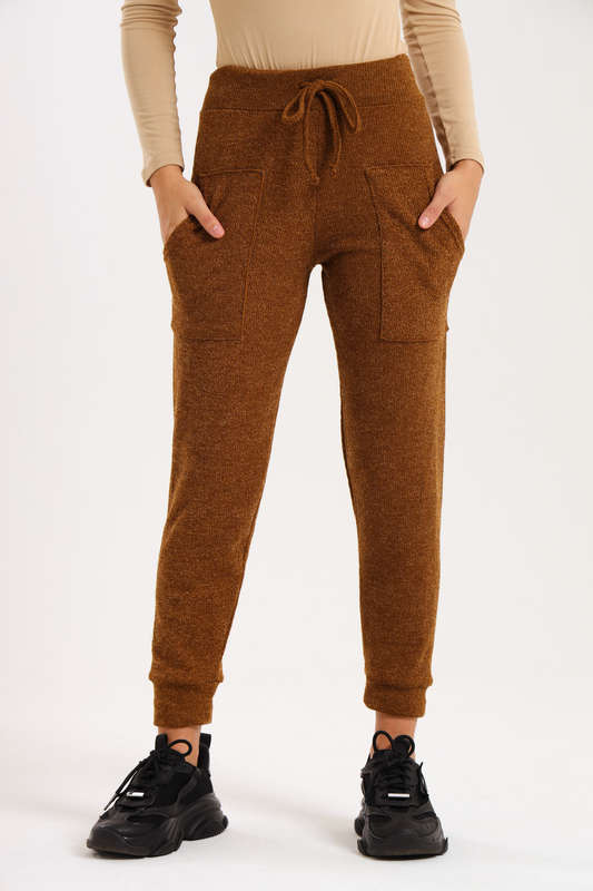 Ladies Italian Ribbed Track Pants with Pockets