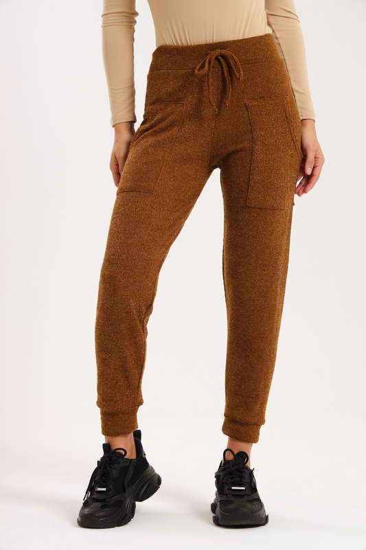 Ladies Italian Ribbed Track Pants with Pockets