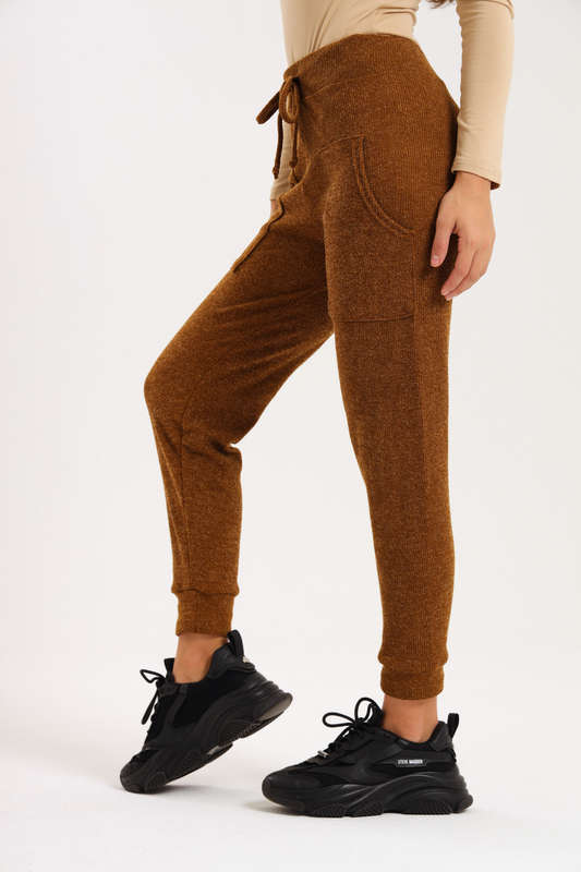 Ladies Italian Ribbed Track Pants with Pockets
