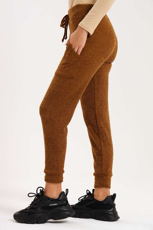 Ladies Italian Ribbed Track Pants with Pockets