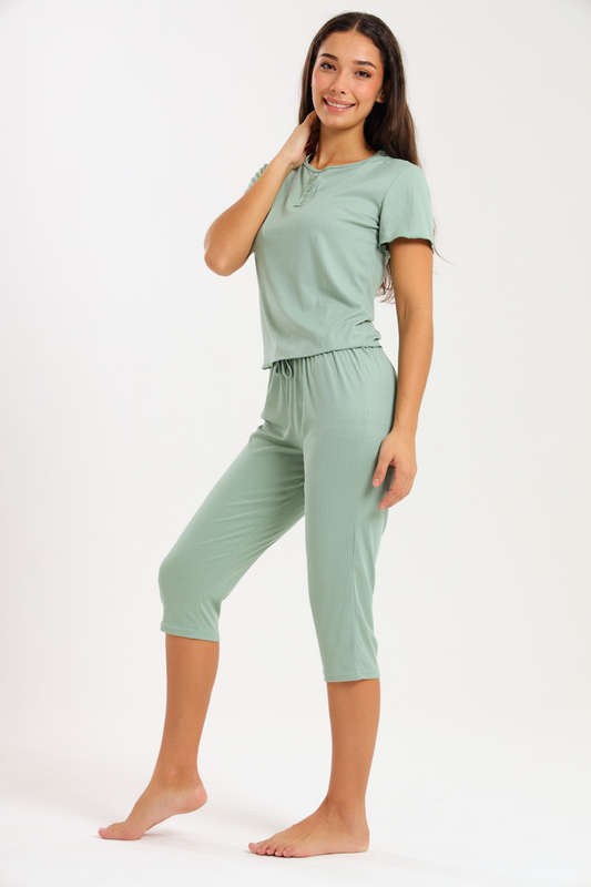 Ladies Printed 3/4 Pyjama Set