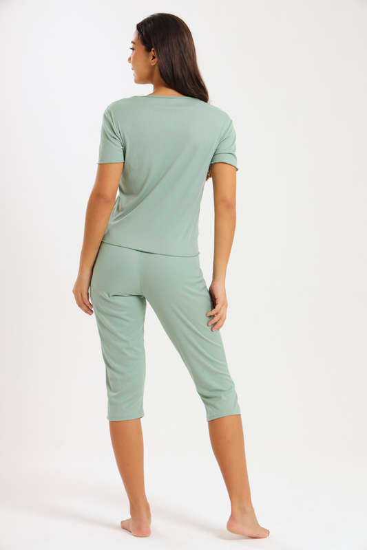 Ladies Printed 3/4 Pyjama Set